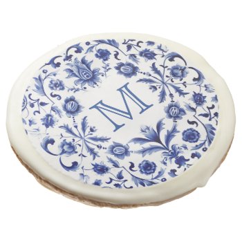 Monogram Blue Sugar Cookie by amoredesign at Zazzle
