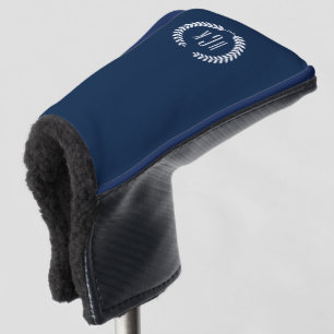 Monogram Blue Tones Laurel Wreath Golf Head Cover