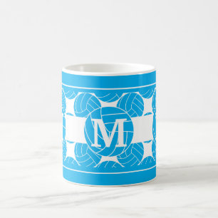 Monogram Blue Volleyball Coffee Mug