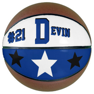 Monogram Blue, White, and Black Basketball