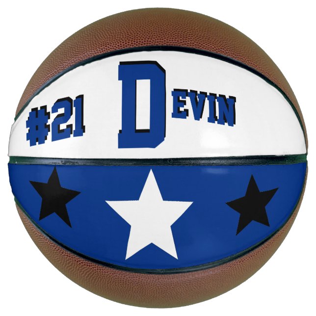 Monogram Blue, White, and Black Basketball (Front)
