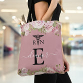 Personalized LPN Nurse Pink Glitter Tote Bag Zazzle