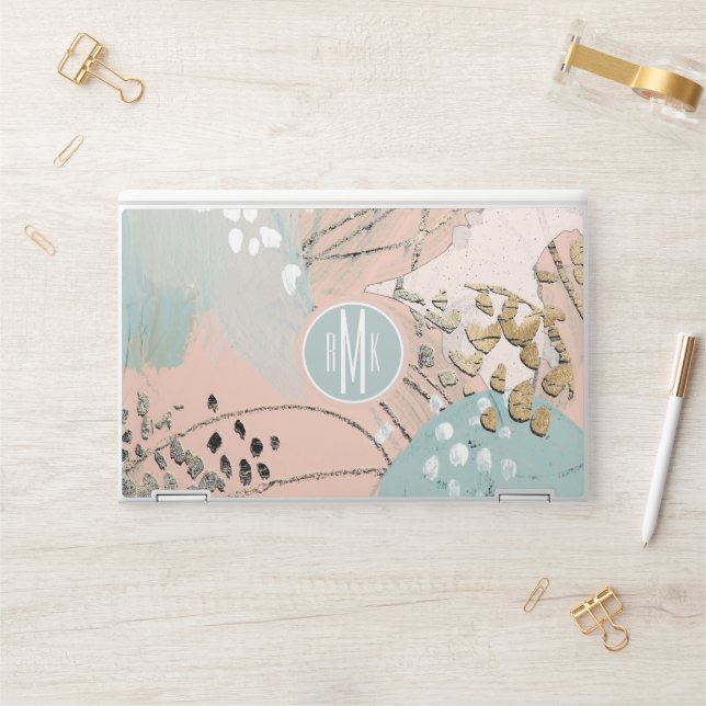 Monogram | Blush & Gold I HP Laptop Skin (Desk)