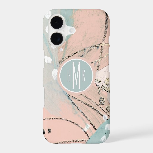 Monogram | Blush & Gold I Iphone Case (Back)