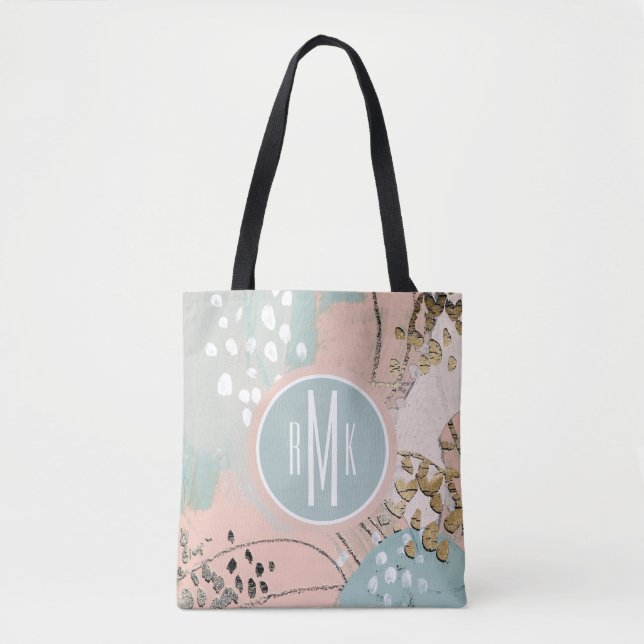 Monogram | Blush & Gold I Tote Bag (Front)