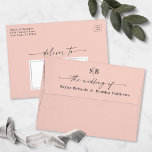 Monogram Blush Pink A7 5x7 Wedding Invitation Envelope<br><div class="desc">Monogram Blush Pink A7 5x7 Wedding Invitation Envelopes (other sizes to choose from). This modern wedding envelope design has a simple solid background color, and initial letters. Shown in the new colorway. With a gorgeous signature handwriting script font with tails. To see more, search for Chic Paperie's 2022 wedding collections...</div>