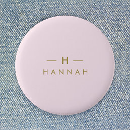 Monogram Blush Pink | Elegant Gold Minimalist Button