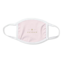 Monogram Blush Pink | Elegant Gold Minimalist Face Mask