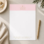 Monogram Blush Pink | Elegant Gold Minimalist Letterhead<br><div class="desc">A simple stylish custom monogram design in a gold modern minimalist typography on an elegant pastel blush pink background. The monogram initials and name can easily be personalized along with the feature line to make a design as unique as you are! The perfect bespoke gift or accessory for any occasion....</div>