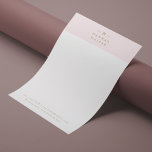 Monogram Blush Pink | Elegant Gold Minimalist Letterhead<br><div class="desc">A simple stylish custom monogram design in a gold modern minimalist typography on an elegant pastel blush pink background. The monogram initials and name can easily be personalized along with the feature line to make a design as unique as you are! The perfect bespoke gift or accessory for any occasion....</div>