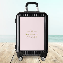 Monogram Blush Pink | Elegant Gold Minimalist Luggage