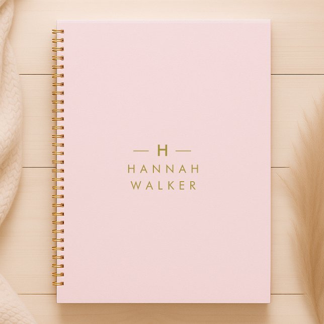 Monogram Blush Pink | Elegant Gold Minimalist Planner (Creator Uploaded)