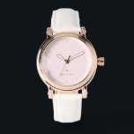 Monogram Blush Pink | Elegant Gold Minimalist Watch<br><div class="desc">A simple stylish custom monogram design in a gold modern minimalist typography on an elegant pastel blush pink background. The monogram initials and name can easily be personalized along with the feature line to make a design as unique as you are! The perfect bespoke gift or accessory for any occasion....</div>