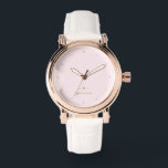 Monogram Blush Pink | Elegant Gold Minimalist Watch<br><div class="desc">A simple stylish custom monogram design in a gold modern minimalist typography on an elegant pastel blush pink background. The monogram initials and name can easily be personalized along with the feature line to make a design as unique as you are! The perfect bespoke gift or accessory for any occasion....</div>