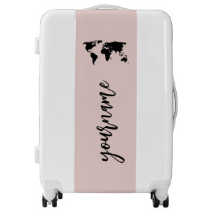 Monogram Blush Pink Elegant Modern Minimalist Luggage