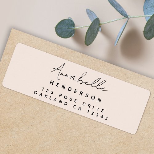 Monogram Blush Pink  Feminine Return Address Label