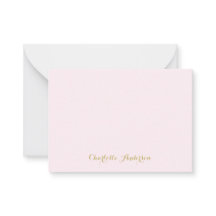 Monogram Blush Pink Gold Modern Minimalist