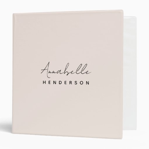 Monogram Blush Pink Modern Minimalist Feminine 3 Ring Binder Zazzle