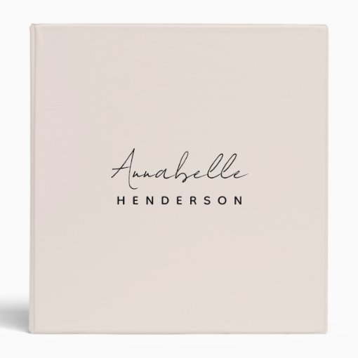 Monogram Blush Pink Modern Minimalist Feminine 3 Ring Binder Zazzle