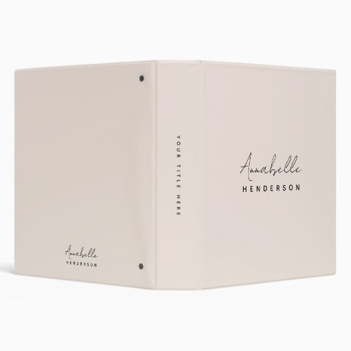 Monogram Blush Pink Modern Minimalist Feminine 3 Ring Binder Zazzle