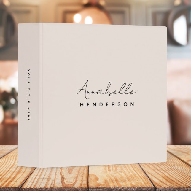 Monogram Blush Pink | Modern Minimalist Feminine 3 Ring Binder (Creator Uploaded)