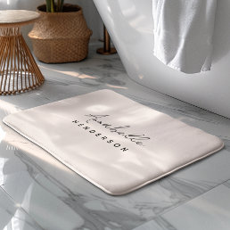 Monogram Blush Pink | Modern Minimalist Feminine Bath Mat