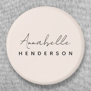 Monogram Blush Pink   Modern Minimalist Feminine Button