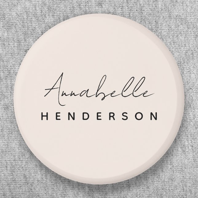 Monogram Blush Pink | Modern Minimalist Feminine Button (Creator Uploaded)
