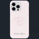 Monogram Blush Pink Modern Minimalist Feminine iPhone 15 Pro Max Case<br><div class="desc">Monogram Blush Pink Modern Minimalist Feminine custom iPhone 15 Pro Max Case. Girly,  stylish,  trendy,  elegant,  chic iphone case.</div>
