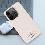 Monogram Blush Pink | Modern Minimalist Feminine iPhone 15 Pro Case<br><div class="desc">A simple stylish custom monogram design with a modern minimalist handwritten script typography paired with a block typography in black on an elegant pastel blush pink background. The monogram name can easily be personalized to make a design as unique as you are! The perfectly personal gift or accessory for any...</div>