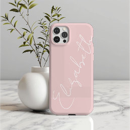 Monogram Blush Pink Modern Minimalist Feminine iPhone 16 Pro Case