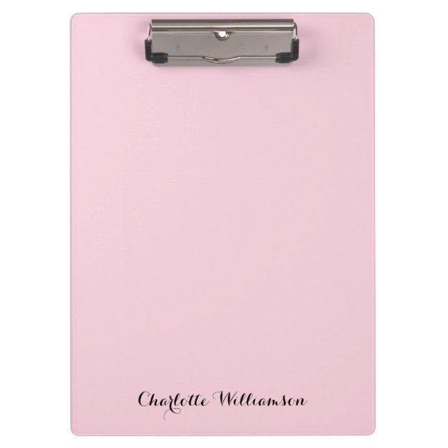 Monogram Blush Pink | Modern Minimalist Feminine Clipboard (Front)