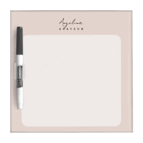 Monogram Blush Pink  Modern Minimalist Feminine Dry Erase Board