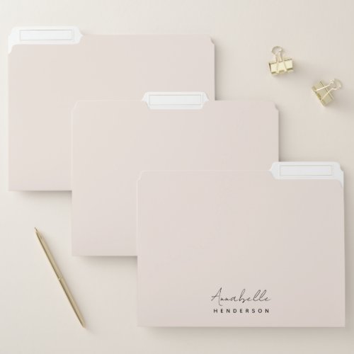 Monogram Blush Pink  Modern Minimalist Feminine File Folder