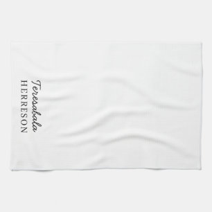 Monogram Blush Pink Modern Minimalist Feminine Kitchen Towel