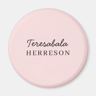Monogram Blush Pink Modern Minimalist Feminine Magnet