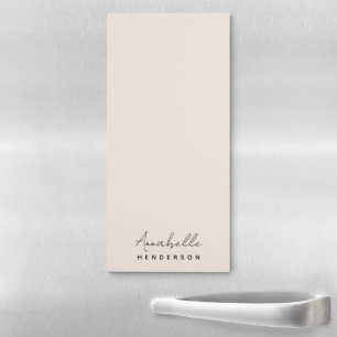 Monogram Blush Pink Modern Minimalist Feminine Magnetic Notepad