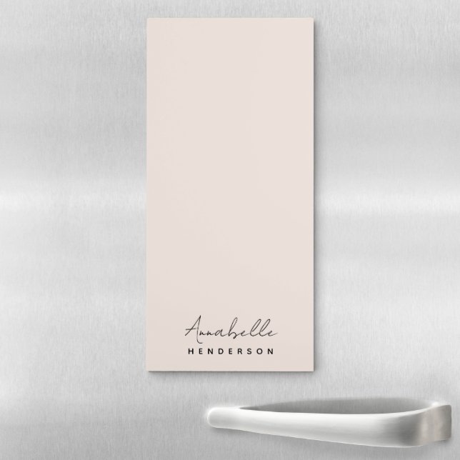 Monogram Blush Pink | Modern Minimalist Feminine Magnetic Notepad (In Situ)