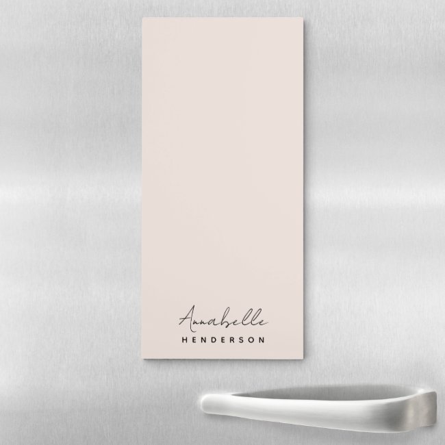 Monogram Blush Pink | Modern Minimalist Feminine Magnetic Notepad