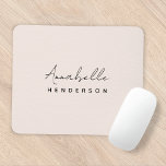 Monogram Blush Pink | Modern Minimalist Feminine Mouse Pad<br><div class="desc">A simple stylish custom monogram design with a modern minimalist handwritten script typography paired with a block typography in black on an elegant pastel blush pink background. The monogram name can easily be personalized to make a design as unique as you are! The perfectly personal gift or accessory for any...</div>