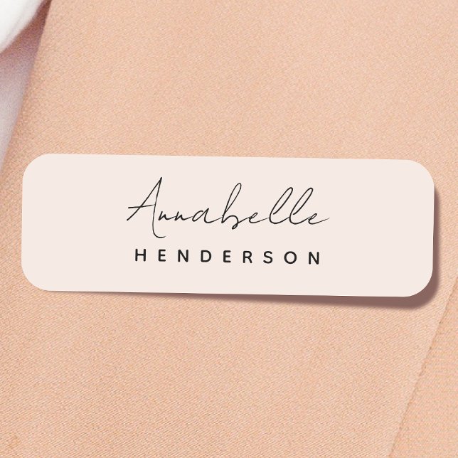Monogram Blush Pink | Modern Minimalist Feminine Name Tag (Creator Uploaded)