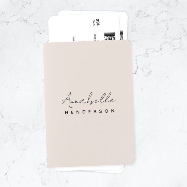 Monogram Blush Pink | Modern Minimalist Feminine Passport Holder (Creator Uploaded)
