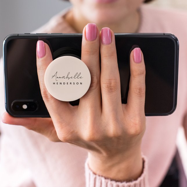 Monogram Blush Pink | Modern Minimalist Feminine PopSocket (Creator Uploaded)