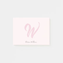 Monogram Blush Pink Modern Minimalist Feminine