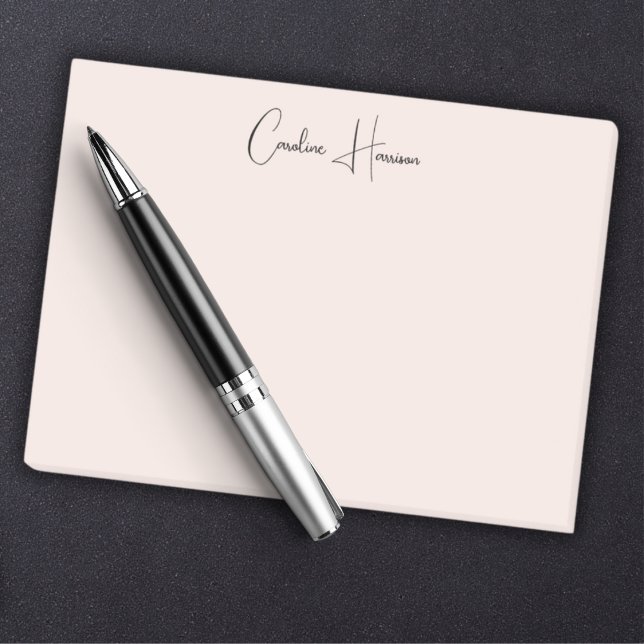 Monogram Blush Pink Modern Minimalist Feminine Post-it Notes (Creator Uploaded)