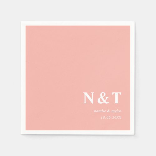 Monogram blush_pink napkins
