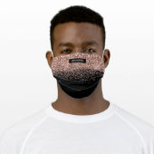 Monogram Blush Pink Rose Gold Glitter & Sparkle Adult Cloth Face Mask (Worn)