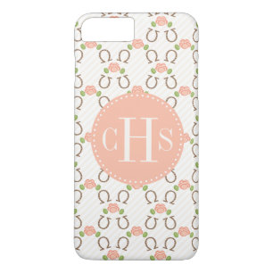 Monogram Blush Rose and Horseshoe iPhone 8 Plus/7 Plus Case