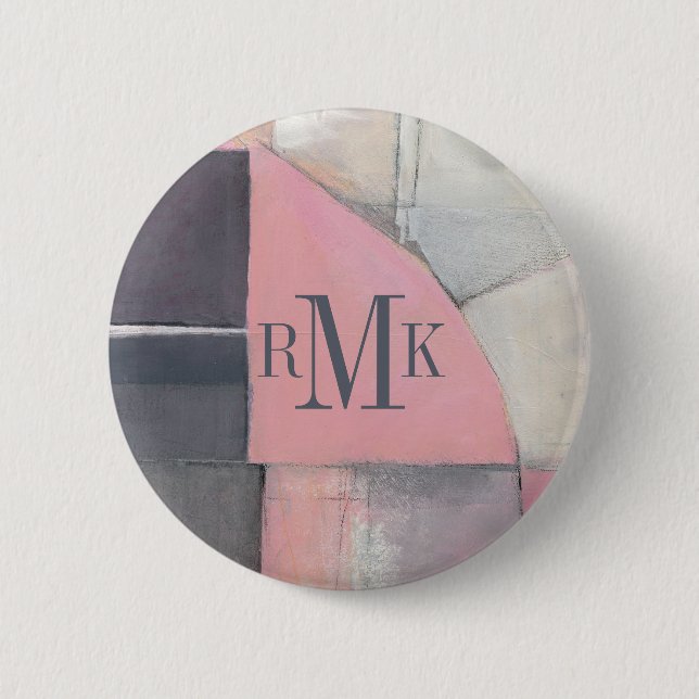 Monogram | Blushing Bride Button (Front)