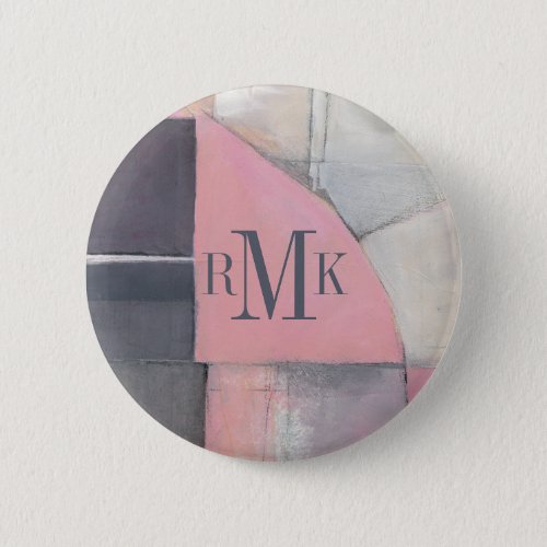 Monogram  Blushing Bride Button